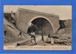 95 VAL D'OISE - LOUVRES Ligne De Paris à Creil, Quadruplement Des Voies, Aquarellée - Louvres