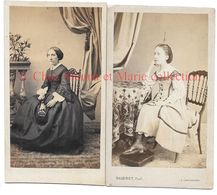 LUCIE D ARAILH NEE DENILLE ET SA FILLE MARIE FUTURE EPOUSE DE CREPY  NEES A CARCASSONNE - CDV PHOTO AUDE LOT DE 2 - Berühmtheiten