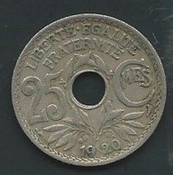FRANCE 1920: 25 Centimes  PIA 23414 - 25 Centimes