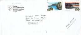 Timbres Rivière Des Outaouais Et De L'Ouest Sur Lettre Du Collège Edouard-Montpetit, Longueuil Vers La Belgique (1991) - Brieven En Documenten