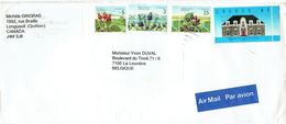 Timbres Runnymede + Fruits Sur Lettre Du Collège Edouard-Montpetit, Longueuil Vers La Belgique (+/- 1990) - Brieven En Documenten