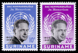 Suriname, 1962, United Nations Secretary General Dag Hammarskjold, MNH, Michel 413-414C - Surinam ... - 1975