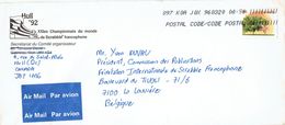 Enveloppe Officielle Des Championnats Du Monde De Scrabble (Hull '92) Vers La Belgique (1996) - Covers & Documents