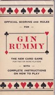 GIN RUMMY - Official Scoring And Rules - The New Card Game With Complete Instructions On How To Play -  RARE - Giochi Di Società