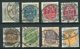 DENMARK 1895-98 Numeral In Oval Set Of 8 Perforated 12¾, Large Crown Watermark, Used.  Michel 22-31 I Y B - Gebraucht