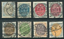 DENMARK 1895-98 Numeral In Oval Set Of 8 Perforated 12¾, Large Crown Watermark, Used.  Michel 22-31 I Y B - Gebruikt