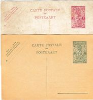 Carte Postale / Postkaart : 2 Stuks  0,60  En  1 F - Postwaardestukken