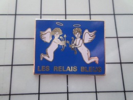 1116b Pin's Pins / Beau Et Rare / THEME : MARQUES / DEUX ANGES ARC FLECHE CUPIDON LES RELAIS BLEUS Par STARPIN'S - Cyclisme