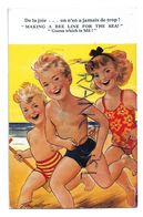 A La Plage. Trois Enfants En Maillot. "De La Joie ... On N'en A Jamais De Trop!" - Taylor