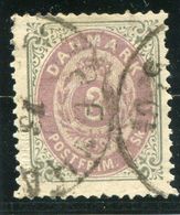 DENMARK 1870 Numeral In Oval 3 Sk. Grey/lilac Used.  Michel 17 I Aa - Usado