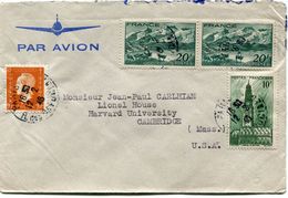 FRANCE LETTRE PAR AVION AVEC AFFRANCHISSEMENT DONT LE 20 F DULAC DEPART PARIS 12-2-46 POUR LES ETATS-UNIS - 1944-45 Marianne (Dulac)