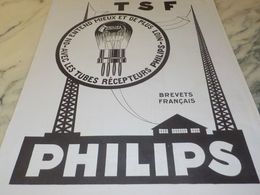 ANCIENNE PUBLICITE TSF  PHILIPS  1925 - Other & Unclassified