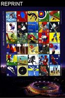GREAT BRITAIN 2011 Olympics COMPLETE SHEET:30 Stamps REPRINT:very Dark Print /boxing Archery Horses Volleyball Cycling - Proeven & Herdruk