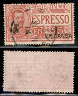 1906 - 25 Cent Espresso (1 - Varietà) - Soprastampa A Destra - Usato - Non Catalogato - Autres & Non Classés