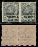 1922 - 1,20 Piastre Su 15 Cent Leoni (42 - Varietà) - Coppia Orizzontale Con Soprastampa A Destra - Gomma Integra - Non  - Autres & Non Classés