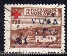 TRIESTE B 1948 SOPRASTAMPATO DI JUGOSLAVIA YUGOSLAVIA OVERPRINTED CROCE ROSSA RED CROSS 2 LIRE SU 0.50 D USATO USED - Usados