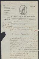 Précurseur - LAC Imprimée "Liberté égalité, République Française Canton D'Harlebeke"(Harelbeke 16 Pluviose An 7) + Texte - 1794-1814 (Période Française)