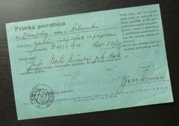 Croatia 1925 Yugoslavia Postal Receipt Cancels BENKOVAC SIBENIK B8 - Cartas