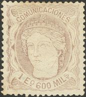 *111. 1870. 1600 Mils Violeta Claro (leve Doblez Horizontal). Bien Centrado. MAGNIFICO Y RARO. Cert. GRAUS. - Other & Unclassified