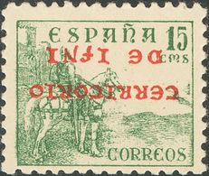 **5hi. 1941. 15 Cts Verde. SOBRECARGA INVERTIDA. MAGNIFICA. Edifil 2018: 47 Euros - Other & Unclassified