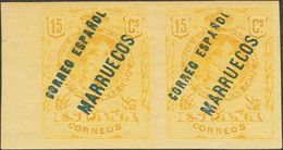 *15s(2). 1921. 15 Cts Amarillo, Pareja, Borde De Hoja. SIN DENTAR. MAGNIFICA. Edifil 2020: 132 Euros - Other & Unclassified