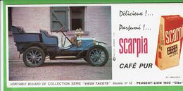 Buvard - Série Vieux Tacots - Modèle 12 PEUGEOT LION 1903  - Pub Café Scarpia - Kinderen