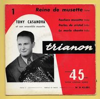 Disque Vinyle 45 Tours : TONY CASANOVA : 4 Titres..Scan B : Voir 2 Scans - Instrumentaal