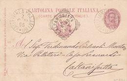 REGNO- ITALIA - VALLEUNGA PRATAMENO (CALTANISSETTA) - INTERO POSTALE C. 10 - VIAGGIATO  PER CALTANISSETTA - Postwaardestukken