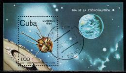 Cuba 1984 Mi# Block 81 Used - Cosmonauts Day / Space - Amérique Du Nord