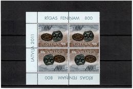 Latvia 2011 . First Coin Of Riga - 800. Block Of 4 .   Michel # 808 - Lettland