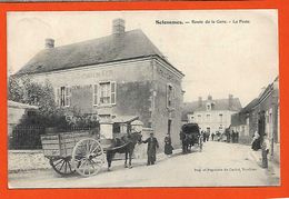 41 Selommes 1906 La Poste Route De La Gare TB Animée Dos Scanné éditeur Imp & Papeterie Du Cachet - Selommes