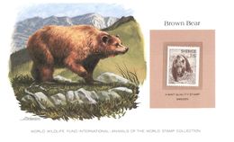 (D 7) Info Card With Mint Stamp - WWF - World Wildlife Fund International - Brown Bear - Otros