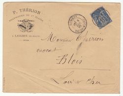 ESC Ornée Pharmacien  P. Thérion 15c Sage O. Langres Haute Marne 1883 - 1877-1920: Periodo Semi Moderno