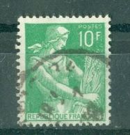 FRANCE - N° 1115A Oblitéré - 10 F.vert. Type Moissonneuse. - 1957-1959 Mäherin