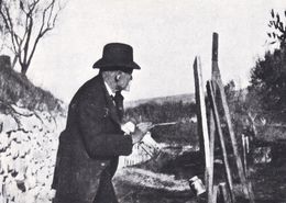 Cpm 10x15 . Reproduction Photo Gaston Bernheim CEZANNE Sur Le Motif Des Lauves (1906) Atelier Cézanne AIX EN PROVENCE - Peintures & Tableaux