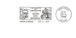 Département Du Vaucluse - Fontaine De Vaucluse -  Flamme Secap SPECIMEN - Mechanical Postmarks (Advertisement)