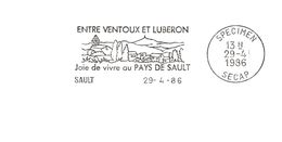 Département Du Vaucluse - Sault -  Flamme Secap SPECIMEN - Mechanical Postmarks (Advertisement)