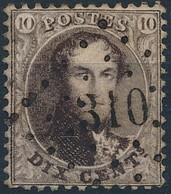 [O TB] N° 14A, TB Obl Centrale 'LP310' Renaix, Coba +6€ - 1863-1864 Medallions (13/16)