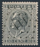 [O TB] N° 17A, Obl Concours 'LP111' Engis - 1865-1866 Profile Left