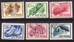 TRIESTE B 1952 SPORT SERIE COMPLETA SOPRASTAMPATI DI YUGOSLAVIA JUGOSLAVIA OVERPRINTED COMPLETE SET USATA USED OBLITERE' - Oblitérés