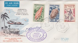 Vol Expérimental Samoa-Wallis Gilbert-Ellice, Obl. Mata-Utu Le 24 -9 1967 + Cachet Spécial Et Signature - Cartas & Documentos