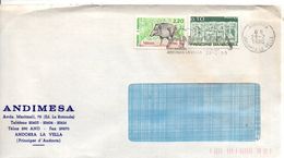 ANDORRE AFFRANCHISSEMENT COMPOSE SUR LETTRE POUR LA FRANCE 1990 - Storia Postale