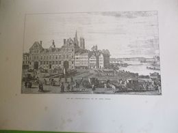 Grande Gravure Vue Del' Hôtel De Ville  Et Du Pont Rouge/PARIS Sous LOUIS XIV/Monuments Et Vues/A Maquet/1883 GRAV374 - Stampe & Incisioni