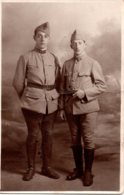 Carte Photo Georges Lacroix Et Son Frère En 1918,futur Officier Du 54 ème RAC - Oorlog, Militair