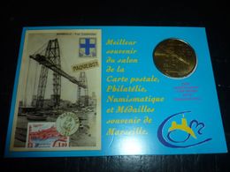 MEDAILLE SOUVENIR MARSEILLE 2010 PONT TRANSBORDEUR MIS SOUS ENCART NUMEROTES - N°123/500 (CN) - 2010