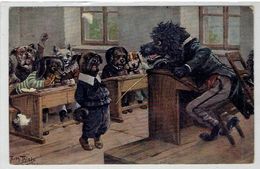 ARTHUR THIELE - Illustrateur - Ein Missetäter, Vermenschlichte Hunde In Der Schule, Lehrer - Thiele, Arthur