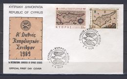 Cyprus 1969 (Vl 139-140) 1st International Congress Of Cypriot Studies FDC - Brieven En Documenten