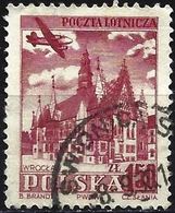 Poland 1954 - Mi 858A - YT Pa 37 ( Airplane Flying Over City Hall Of Wroclaw ) - Used Stamps