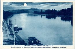 33 CADILLAC Sur Garonne - Vue Prise Du Pont - Les Bords De La Garonne Vers Sainte Croix Du Mont  * - Cadillac