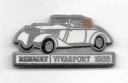 Pin's  Mat  Automobile  RENAULT  Blanche  VIVASPORT  1935  Signé  C E F  PARIS - Renault